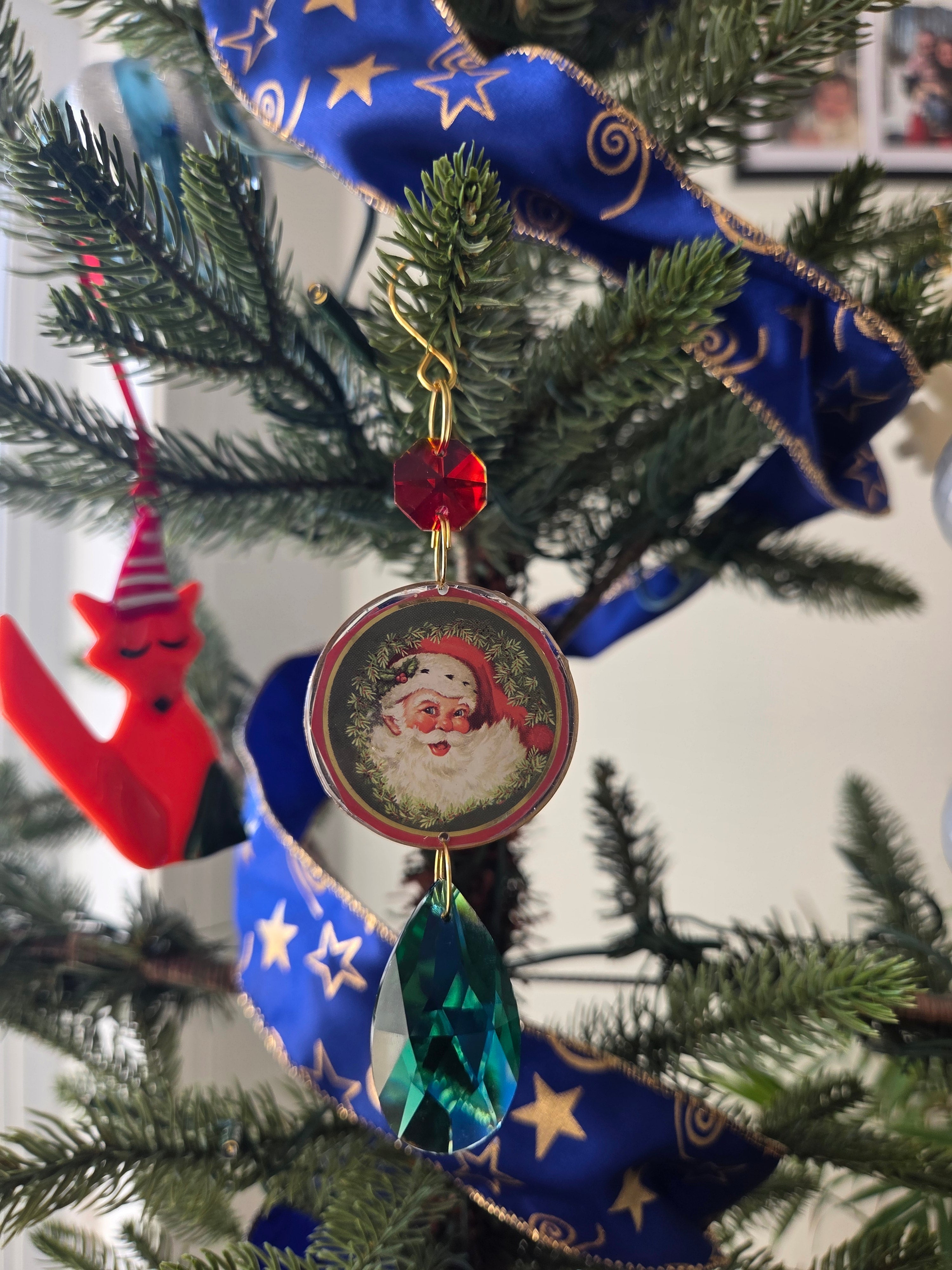 Père Noël brillant vert